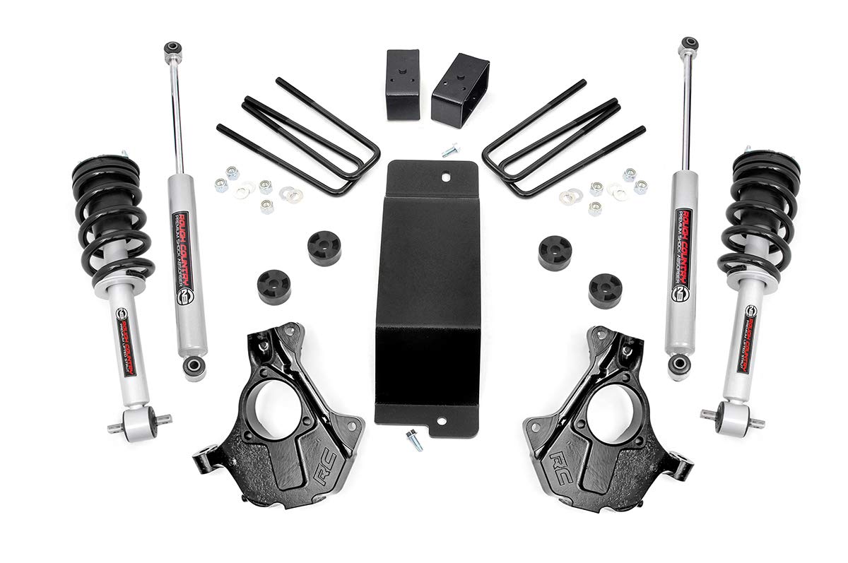 3.5" Rough Country Suspension Lift Kit with N3 Struts/N3 Shocks for Chevy Silverado & GMC Sierra 1500 (2014-2018 w/Stock Cast Steel Control Arms)