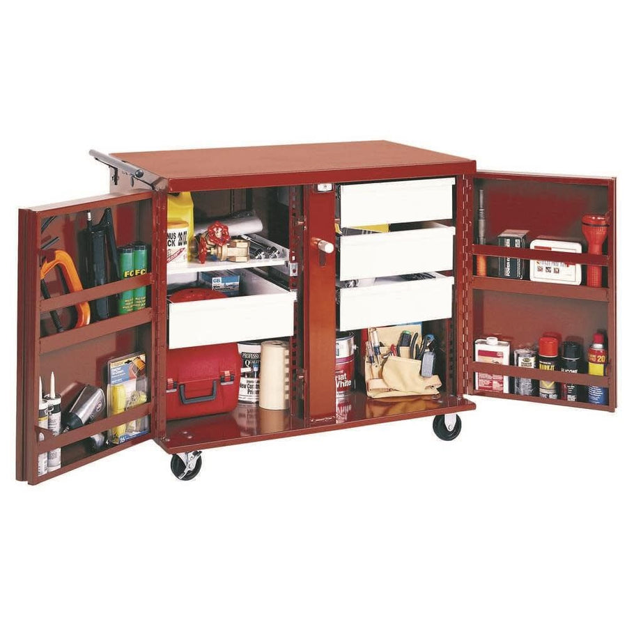 Rolling JOBOX Work Bench-2 Drawers, 2 Shelves, 6" Casters
