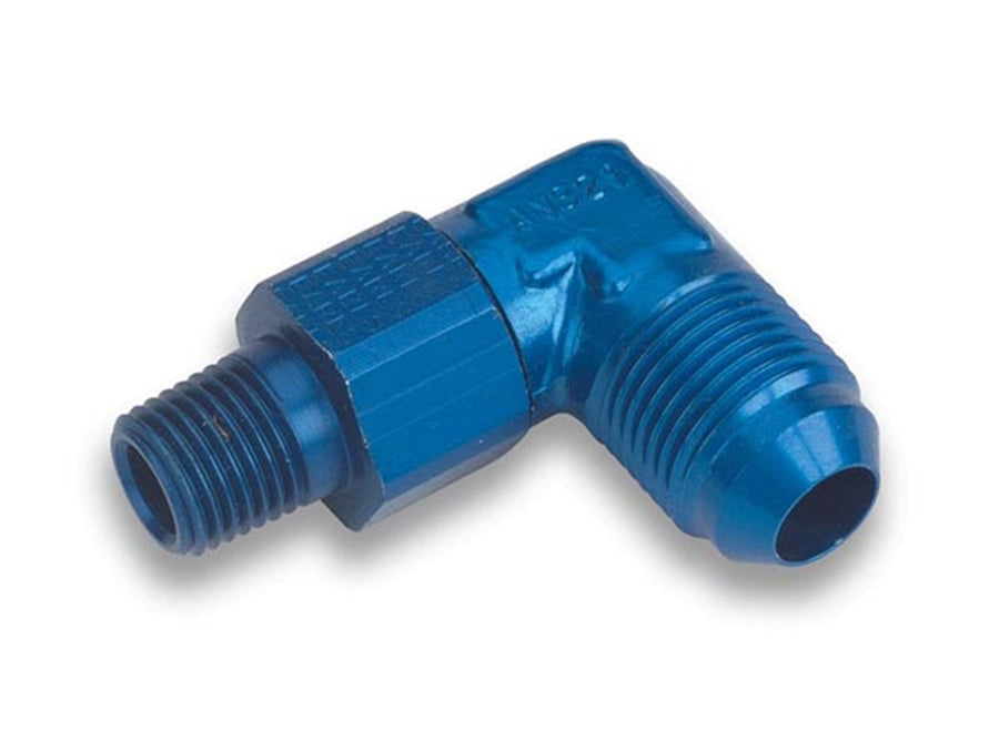 Earl's Blue Anodized Aluminum 922110 90-Deree -10AN Male to 1/2" NPT Male Swivel Adapter