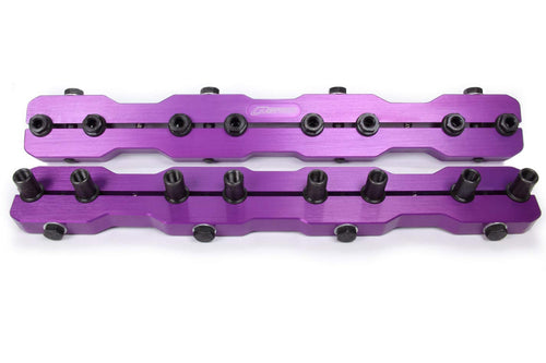 ProForm 3/8-24 in Thread Studs Rocker Arm Stud Girdle, Aluminum, Purple Anodized, Small Block Chevy, Kit