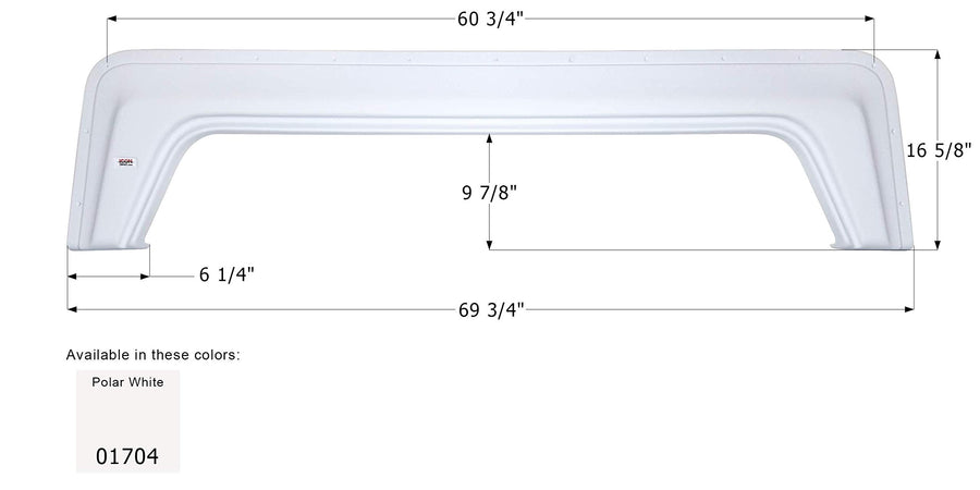 Tandem Axle Fender Skirt ICON FS1704 for Playmor - Polar White 01704