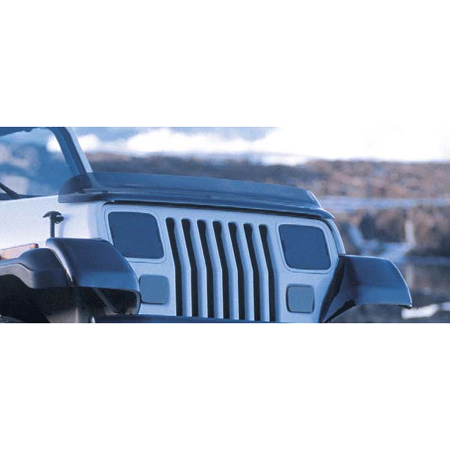 Hood Bug Deflector Rugged Ridge for Jeep Wrangler YJ/TJ | Acrylic, Smoke | 11350.01 | Fits 1987-2006 Jeep Wrangler YJ/TJ