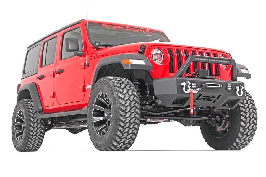 3.5" Rough Country Lift Kit w/ N3 Shocks for Jeep Wrangler JL Unlimited (2018-2023) 4-Door - Control Arm Drop Brackets, Fits up to 35" Tires