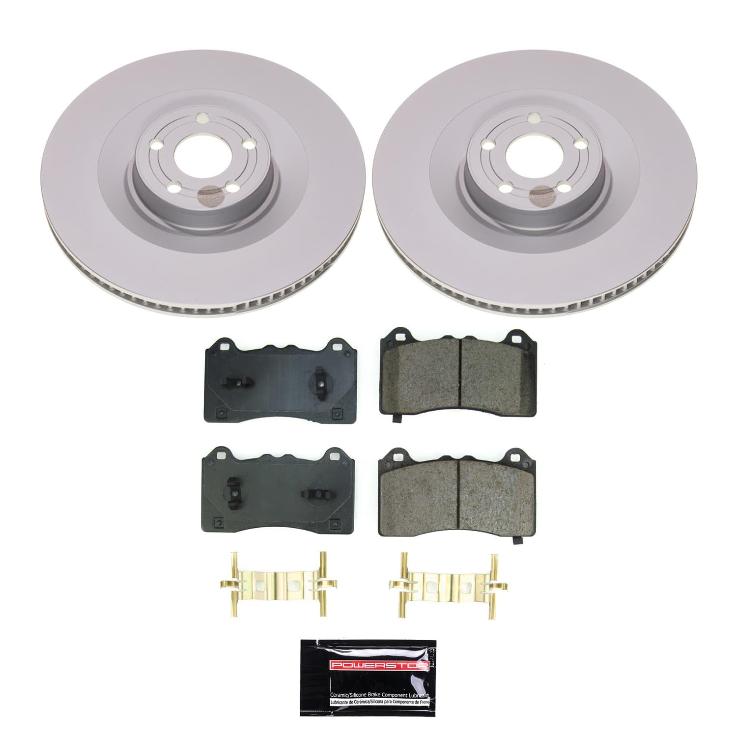 Power Stop Front CRK8745 Brake Kit Coated Brake Rotors and Pads For Ford Mustang Mach - E 2021-2023 [Application Specific]