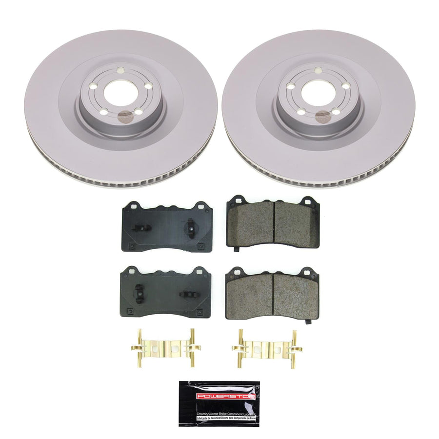 Power Stop Front CRK8745 Brake Kit Coated Brake Rotors and Pads For Ford Mustang Mach - E 2021-2023 [Application Specific]