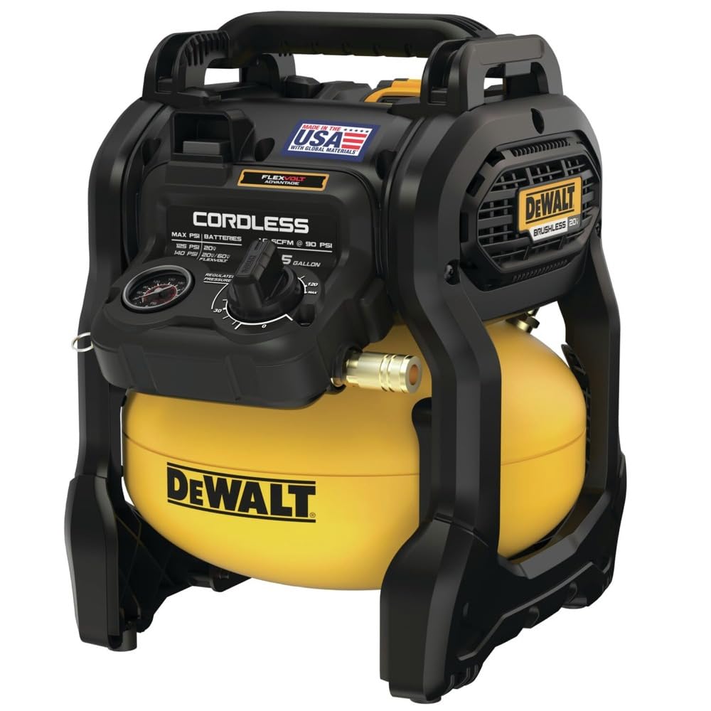 20V MAX* DEWALT Portable Cordless Air Compressor Kit, 2.5 Gallons, 140 PSI, Brushless with Battery & Charger (DCC2520T1)