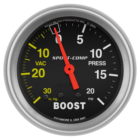 Auto Meter Sport-Comp 3401 Mechanical Boost/Vacuum Gauge