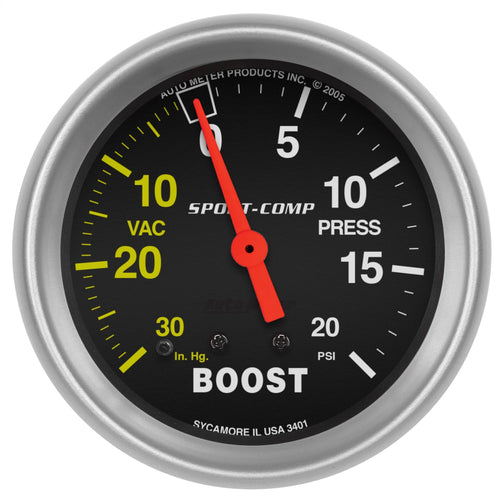 Auto Meter Sport-Comp 3401 Mechanical Boost/Vacuum Gauge