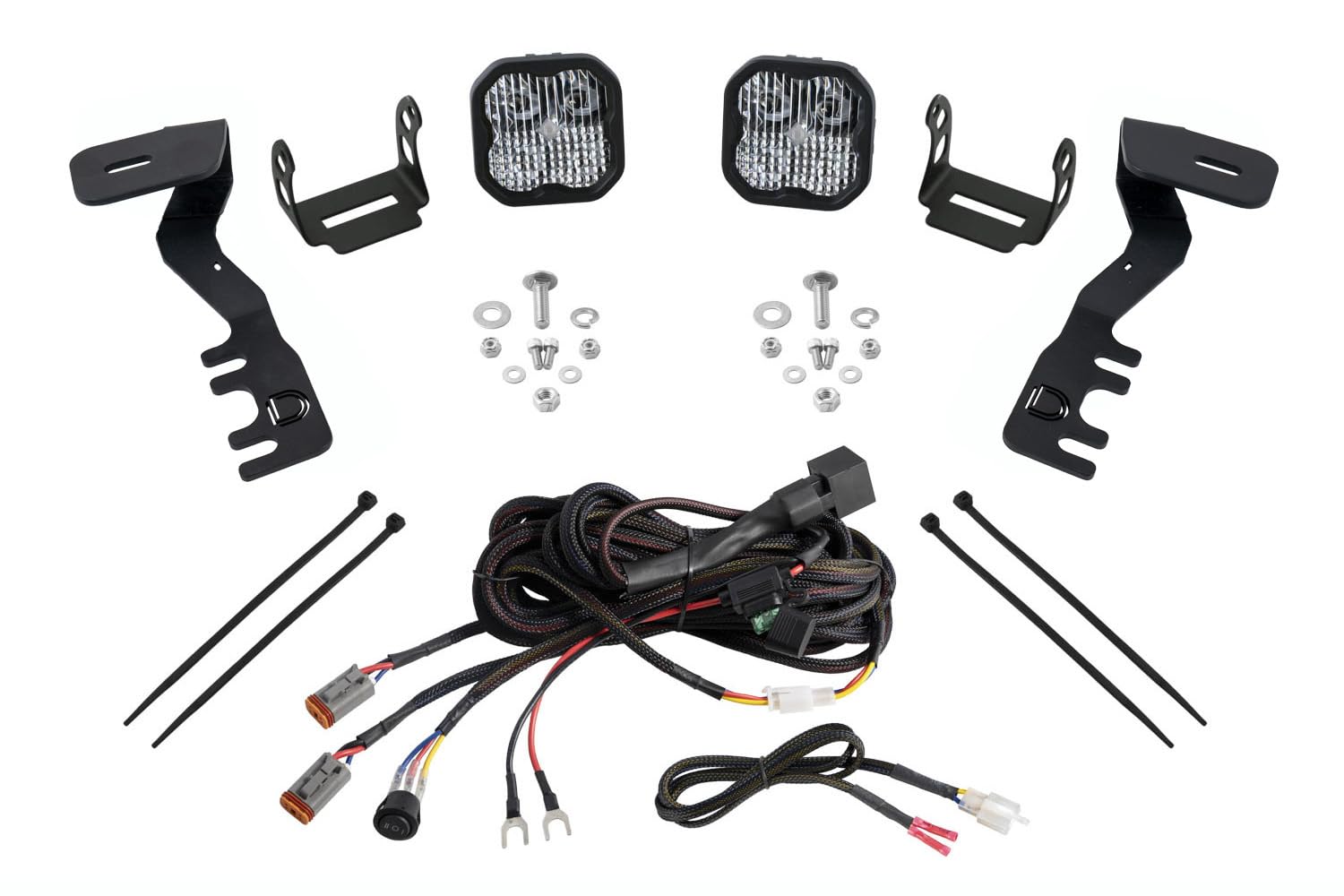 Diode Dynamics Backlit Stage Series Ditch Light Kit compatible with Toyota Tacoma 2024-2026, SS3 Pro White Combo