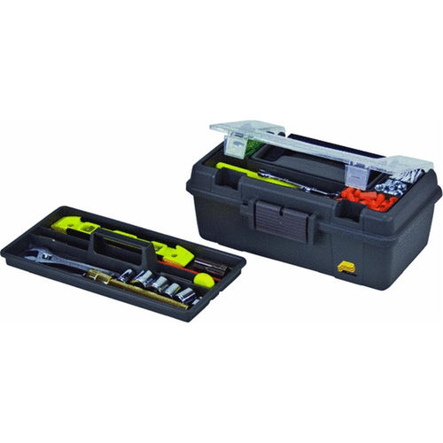 13-Inch Plano Molding Compact Tool Box, Graphite Gray with Black Handle and Latches