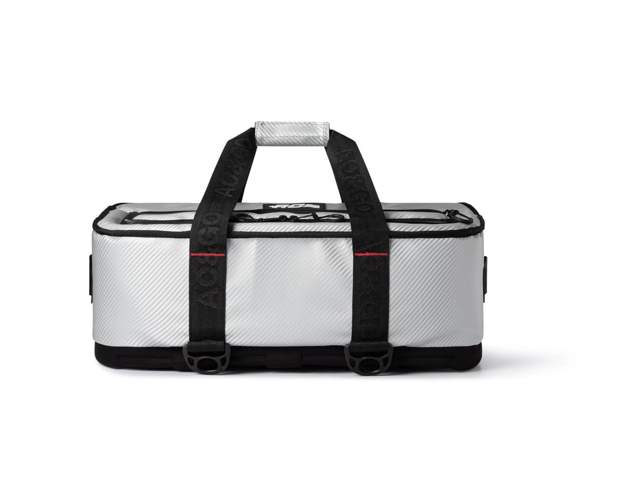 Carbon AO Coolers Stow 'N Go Soft Cooler, Low-Profile, Leakproof with High-Density Insulation, Holds Ice for 24 Hours, EVA Foam Bottom, Silver, 38-Can