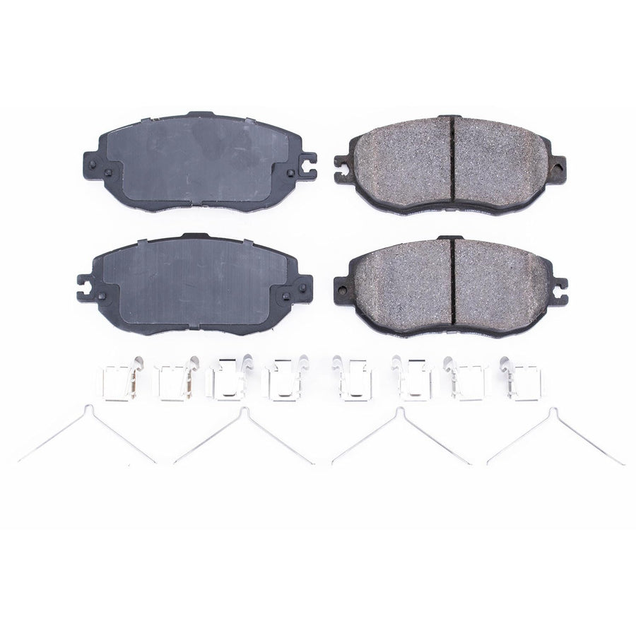 Front Brake Kit Power Stop For Lexus LS400 1993-94 - Ceramic Brake Pads With Installation Hardware, 17-612