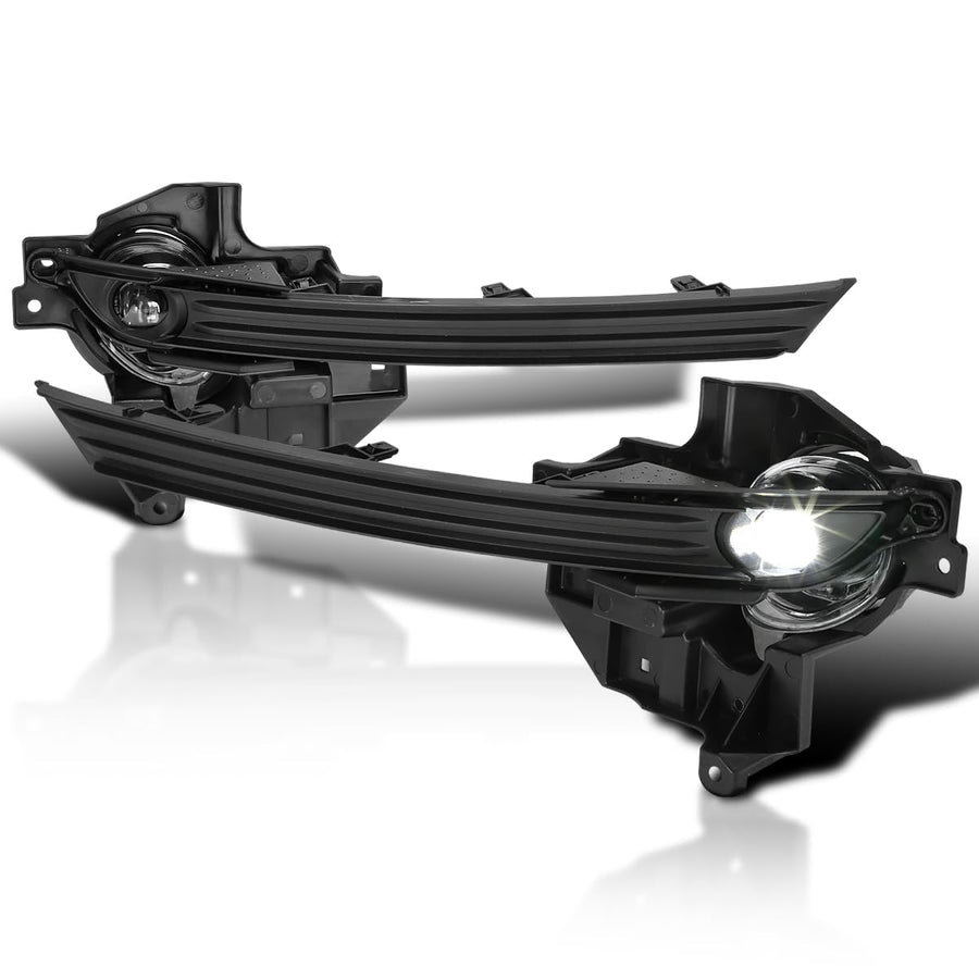 Chrome LED Fog Lights SPEC-D TUNING + Built-In LED Bulbs + Switch + Wiring Compatible with 2017-2019 Mazda CX-5, L+R Pair Assembly