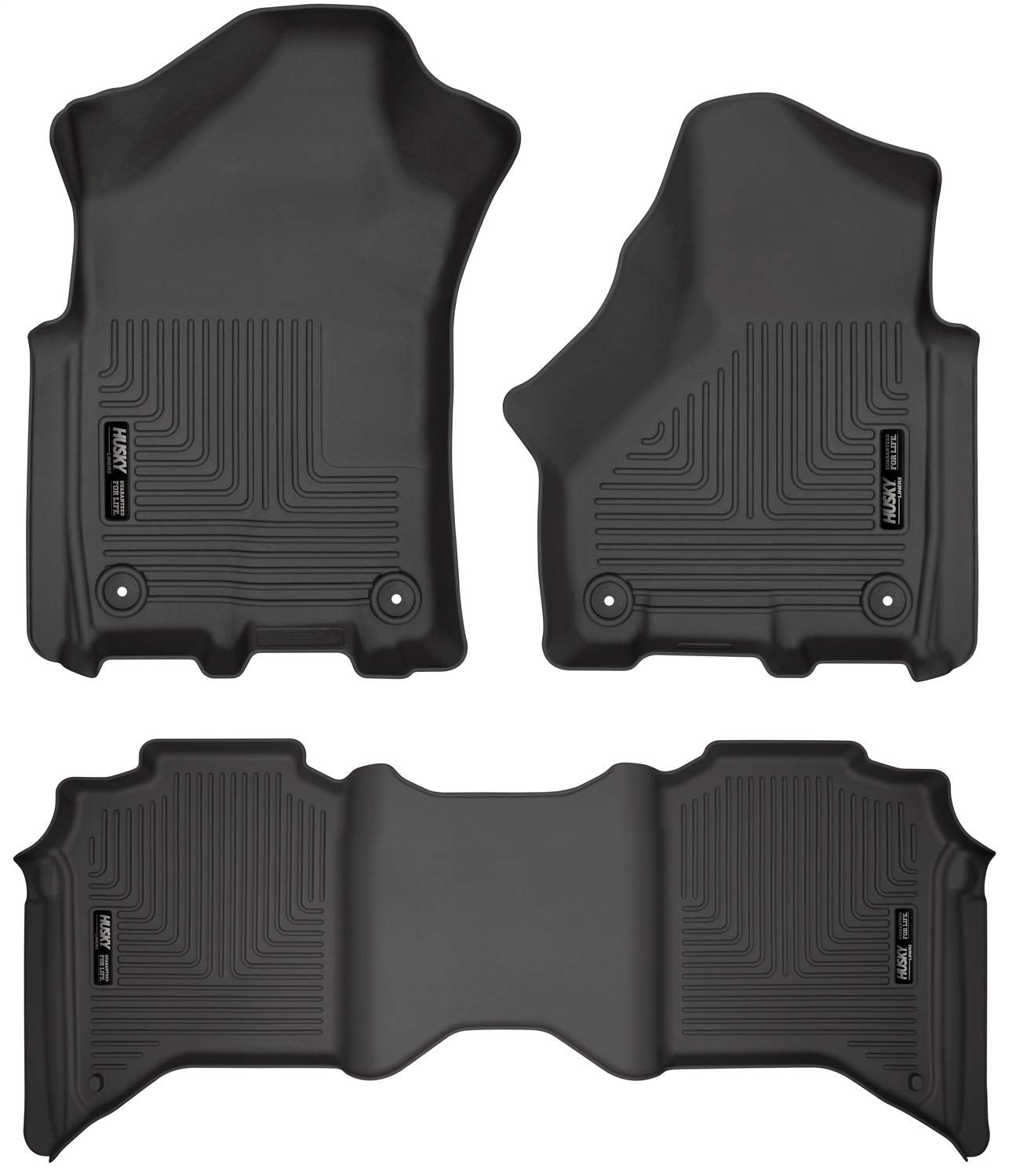 Weatherbeater Husky Liners | Fits 2019 Dodge Ram 3500 Crew Cab - Front & 2nd Row Liner