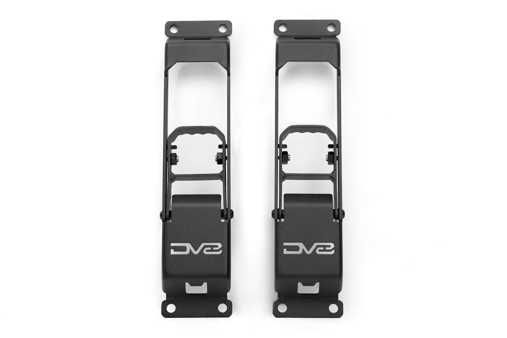Hinge Mounted Steps for The Jeep Wrangler JK/JL 2007-2025 & Jeep Gladiator JT 2020-2025 | Pair | Quick Roof Access | Door Hinge Mounted | Anti-Slip Grip | Folding Design | DV8 Offroad