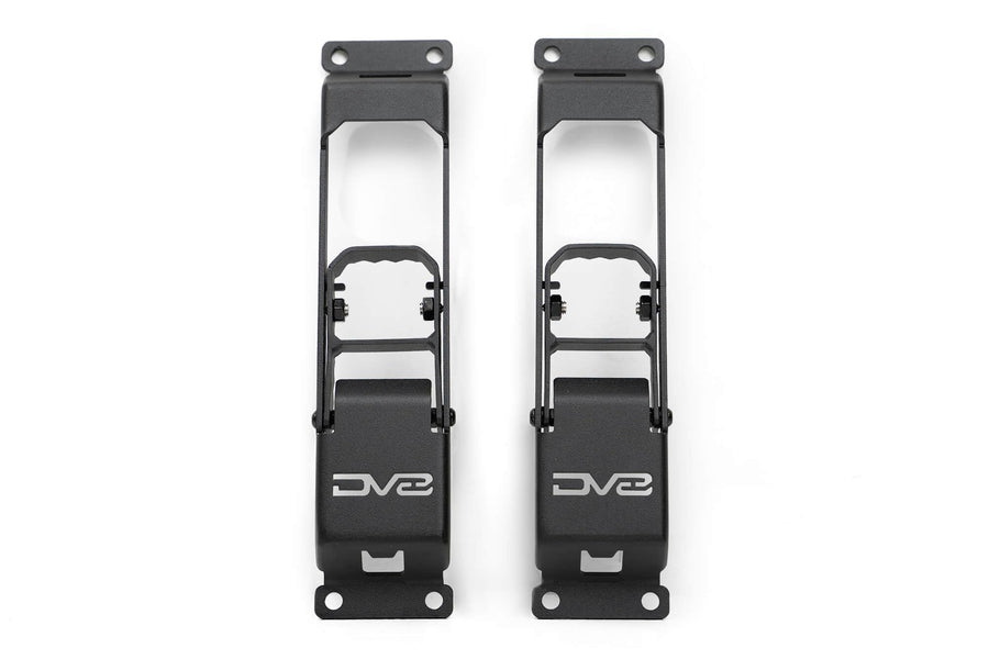 Hinge Mounted Steps for The Jeep Wrangler JK/JL 2007-2025 & Jeep Gladiator JT 2020-2025 | Pair | Quick Roof Access | Door Hinge Mounted | Anti-Slip Grip | Folding Design | DV8 Offroad