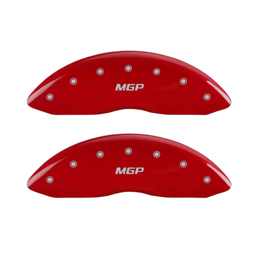 SET OF 4 CALIPER COVERS, REAR AND FRONT: MGP, RED, SILVER CHARACTERS