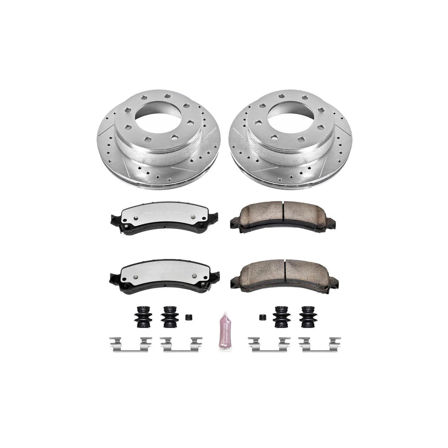 Power Stop K6251-36 Z36 Rear Truck & Tow Brake Kit, Carbon Fiber Ceramic Brake Pads and Drilled/Slotted Brake Rotors