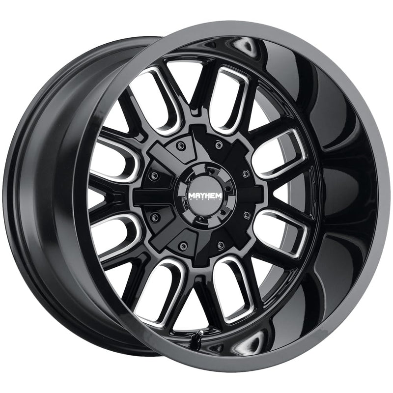 Cogent MAYHEM 8107 Gloss Black/Milled Spokes 20X9 6-135/6-139.7 0mm 106mm Wheel with Painted (0 x 9. inches /6 x 135 mm, 0 mm Offset)