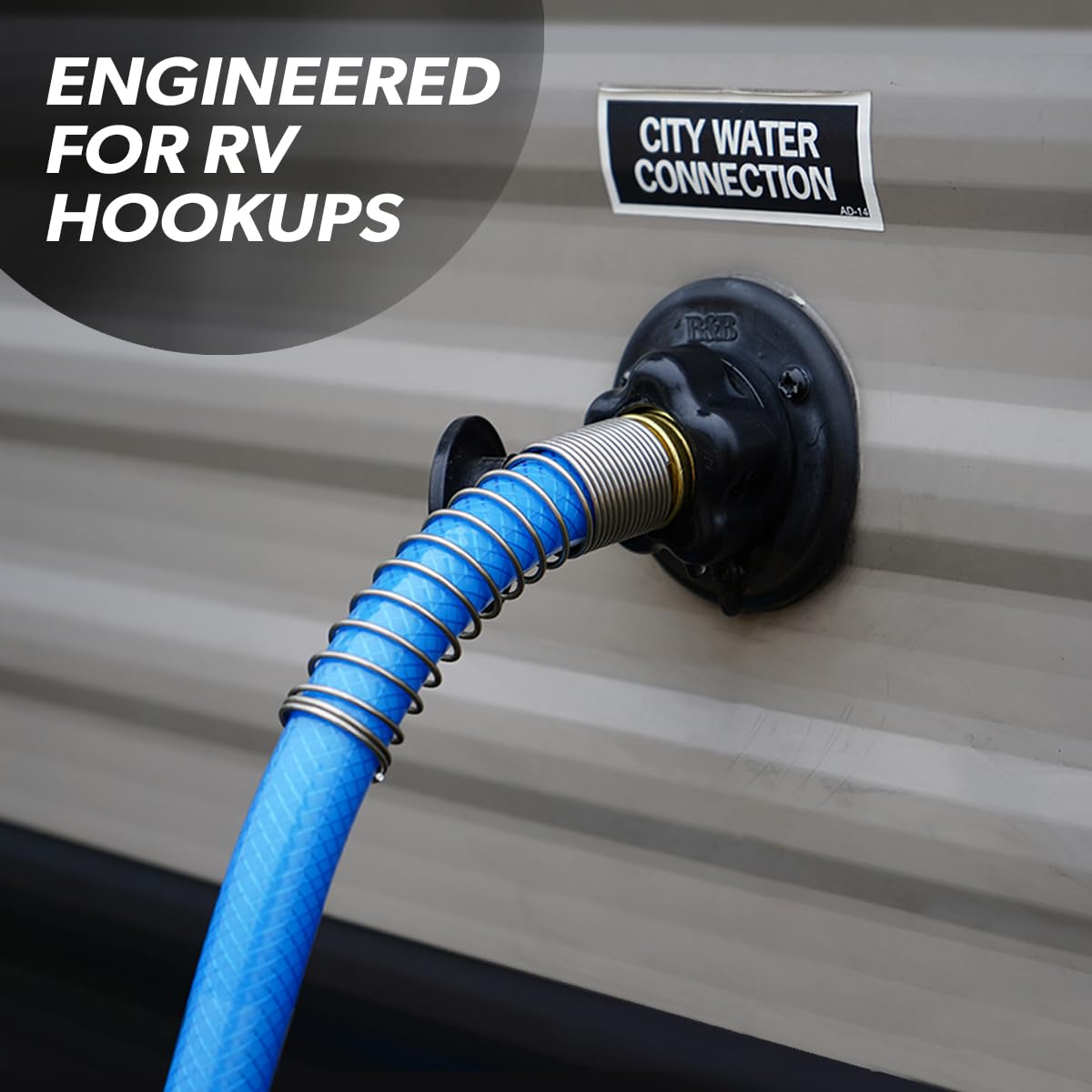 AquaFresh Valterra High Pressure Drinking Water Hose, Water Hose Hookup for RV - 5/8" x 25', Blue