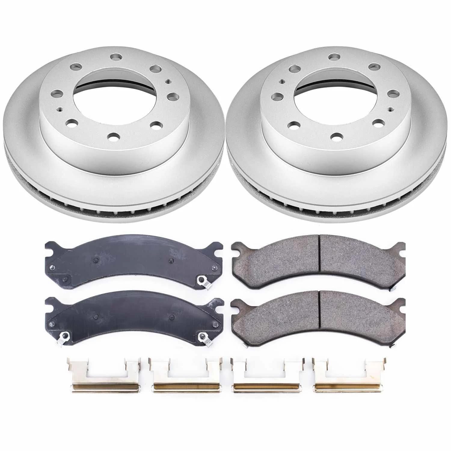 Coated Power Stop CRK2071 Brake Rotor & Ceramic Brake Pads- front