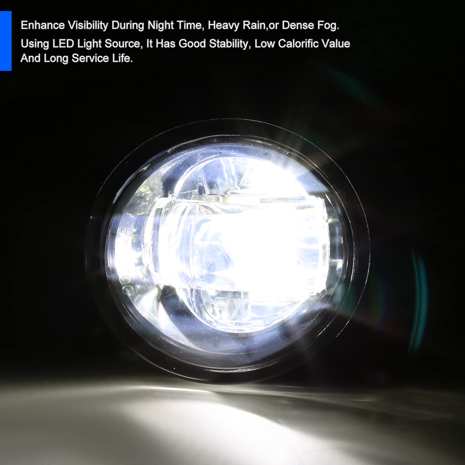 Spec-D Tuning Projector Universal LED Fog Lights Black Inner Bezel Compatible with Lexus GS350 2013-2015