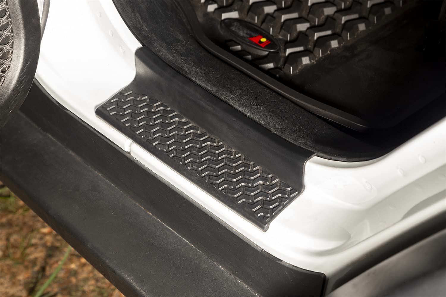 All-Terrain Rugged Ridge Entry Guards for Jeep Wrangler/Gladiator | 4-Piece Set, No Drill | Black Thermoplastic | 11216.32 | Fits 2018-2024 Jeep Wrangler JLU and Gladiator JT 4-Door