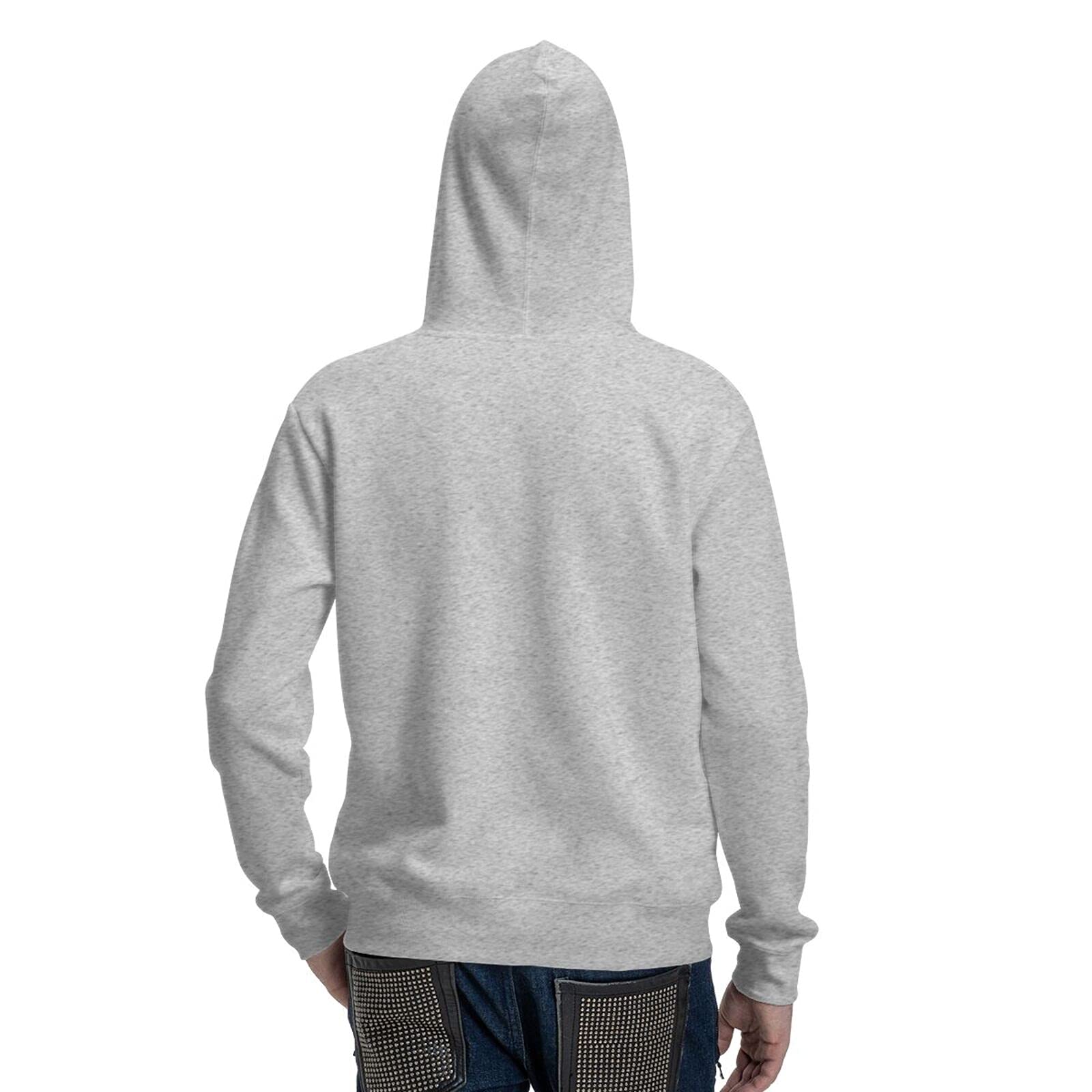 Majestic Dog 3D Printing Personalized Cartoon Hoodie Hoodie Fleece Round Tie Pocket Pullover Sweater Fall and Winter Thickening, Gray, XX-Large