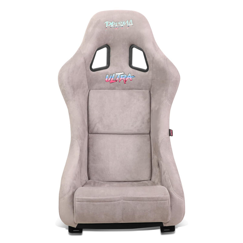 NRG Innovations FRP Bucket Seat NRG-FRP-303GY-ULTRA Edition Alcantara Material with Grey Pealized Back Plus Phone Pockets. (Medium)