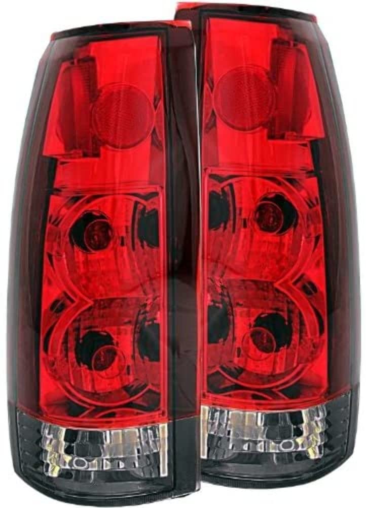 Chrome Euro Tail Light Set ANZO USA 211157-Red/Smoke Lens