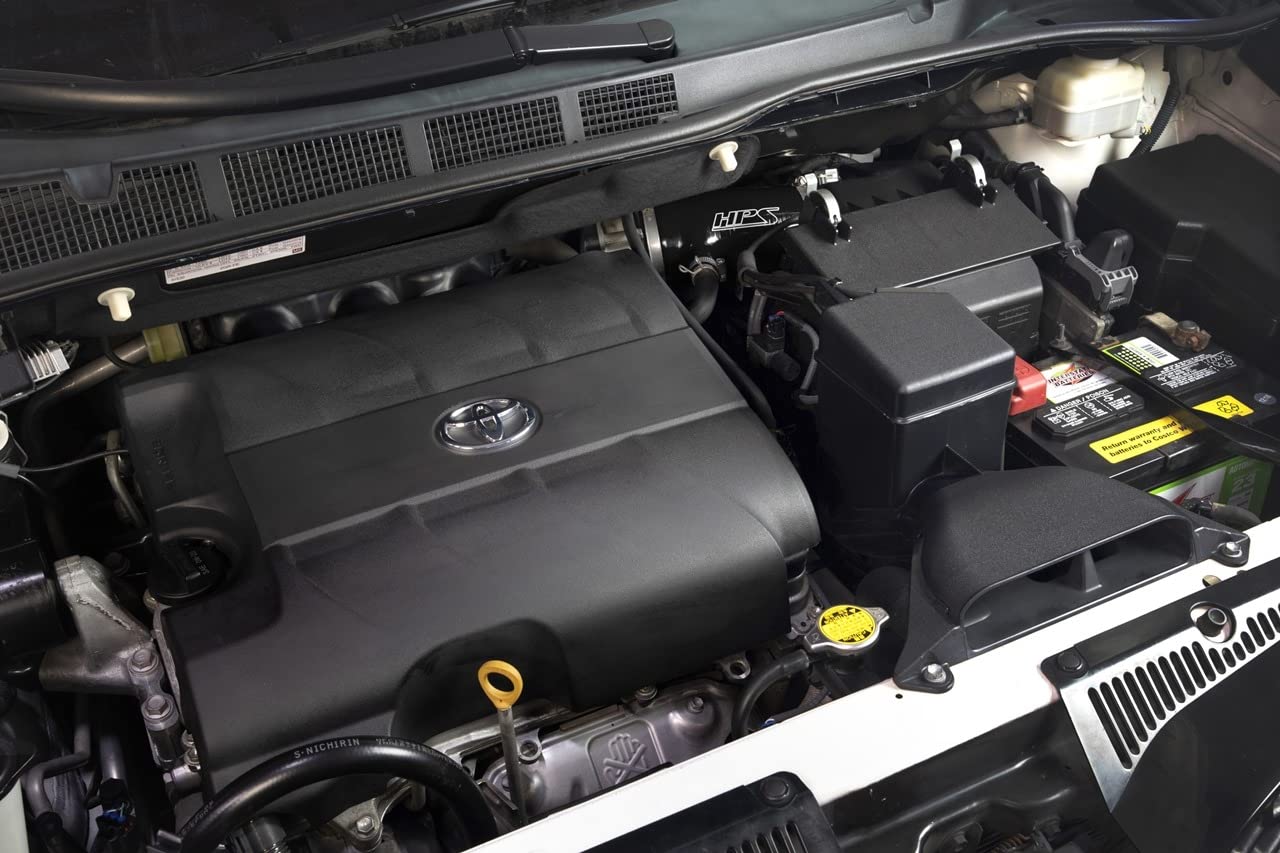 Black Silicone Air Intake Hose Kit HPS Performance Compatible for 2011-2016 Toyota Sienna 2010-2015 Lexus RX350 3.5L V6, 57-2123-BLK