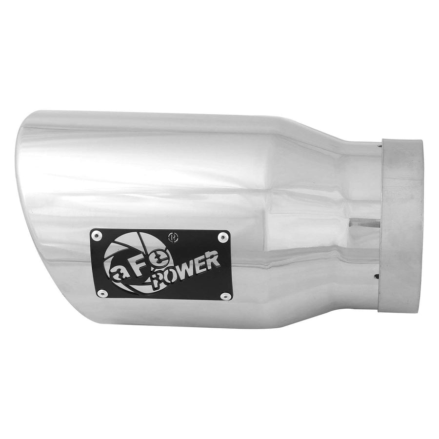 5" Inlet aFe Power 49T50702-P12 x 7" Outlet x 12" Length Polished Stainless Steel Bolt-On Diesel Exhaust Tip