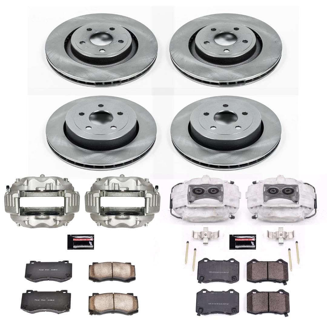 Power Stop KCOE2876 Replacement Autospeciality Front and Rear Caliper Kit- OE Rotors, Ceramic Brake Pads, Calipers For Jeep Grand Cherokee 2006-2010 [Model Specific]