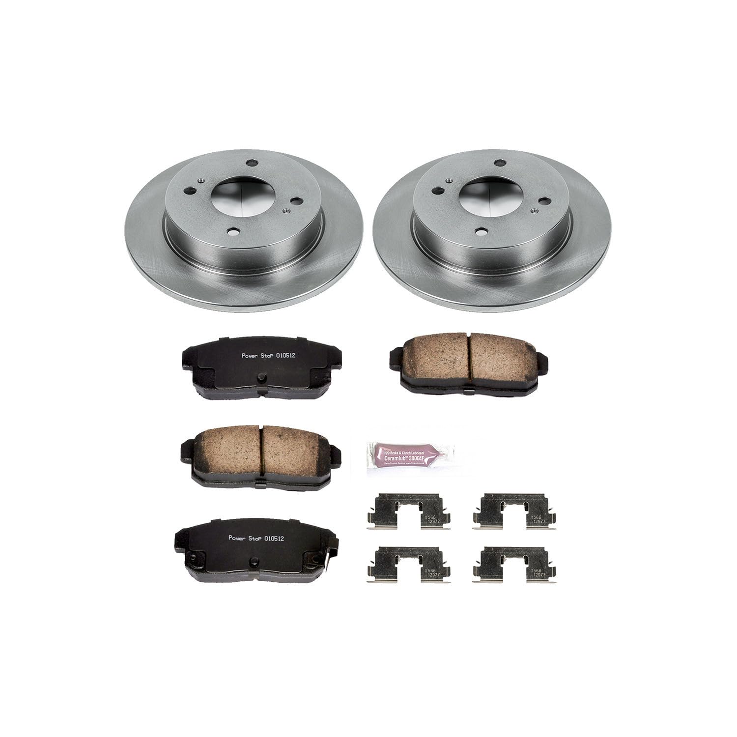 POWERSTOP Autospecialty KOE741 Rear Replacement Brake Kit-OE Brake Rotors & Ceramic Brake Pads For INFINITI G20 2001-2002, Nissan Sentra 2001-2006 [Model Specific]
