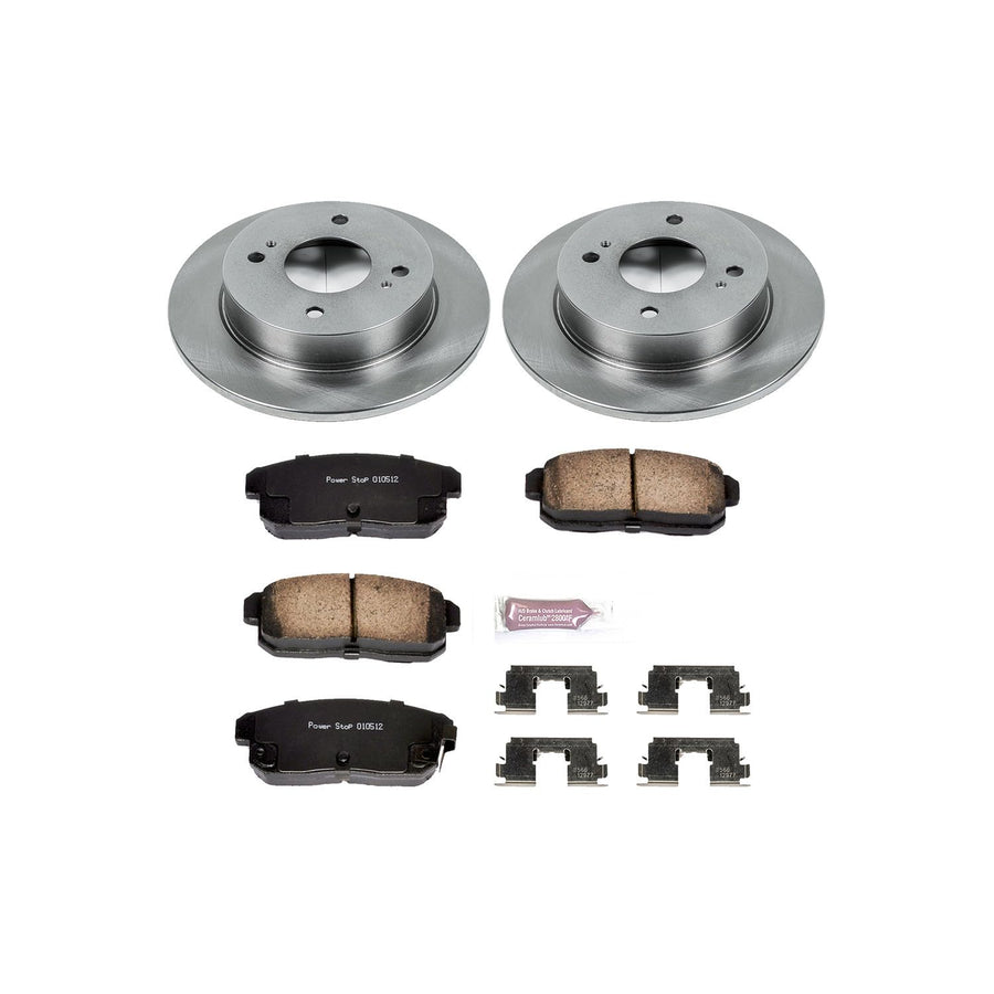 POWERSTOP Autospecialty KOE741 Rear Replacement Brake Kit-OE Brake Rotors & Ceramic Brake Pads For INFINITI G20 2001-2002, Nissan Sentra 2001-2006 [Model Specific]