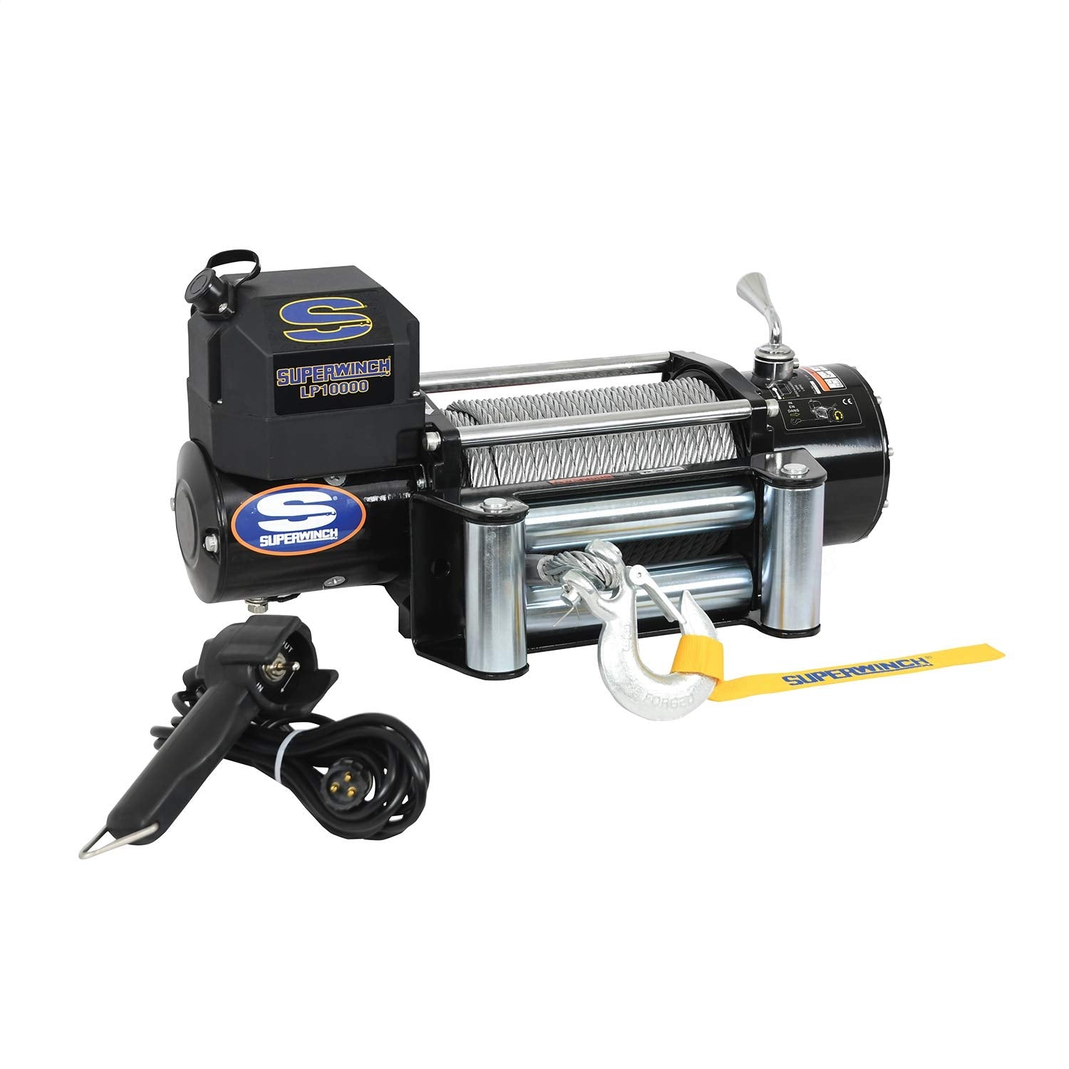 LP10000 Superwinch 1510200 Winch, 10,000lbs/4536kg single line pull with roller fairlead, and 12' handheld remote