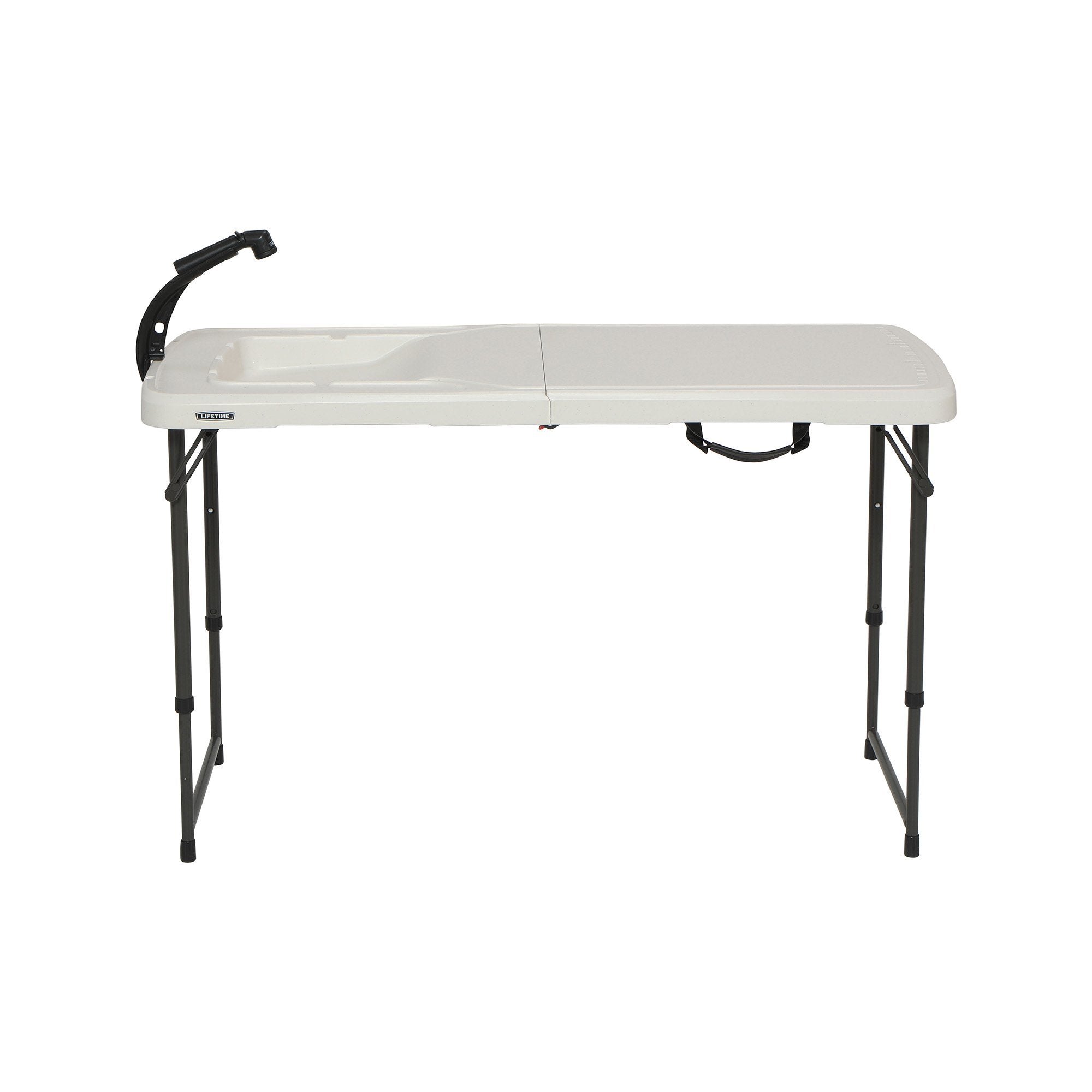 4 Foot Lifetime Folding Fish Fillet Cleaning Table with Sink - for Camping, Picnic, Garden, Outdoors