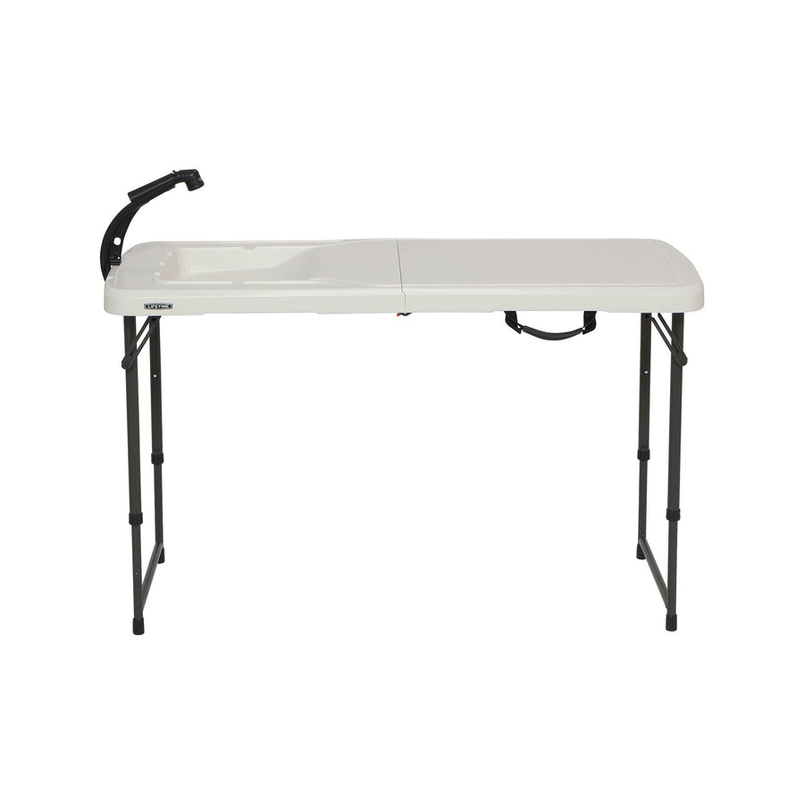 4 Foot Lifetime Folding Fish Fillet Cleaning Table with Sink - for Camping, Picnic, Garden, Outdoors