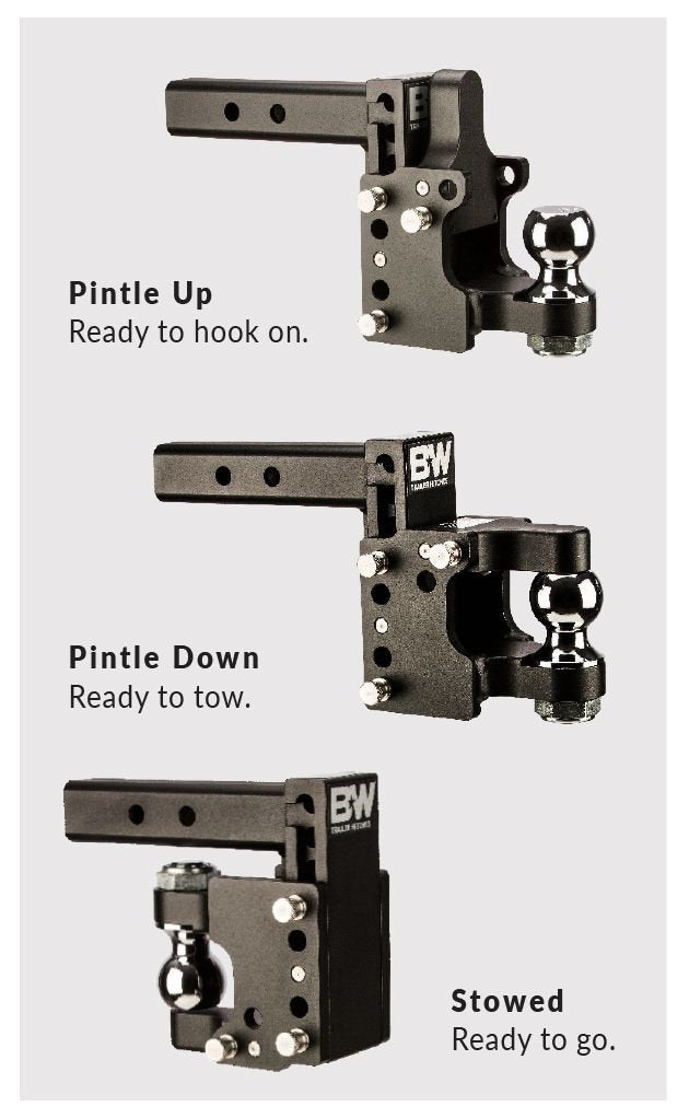 Tow & Stow Pintle - Fits 2.5" Receiver, 2-5/16" Ball, 8.5" Drop - TS20056