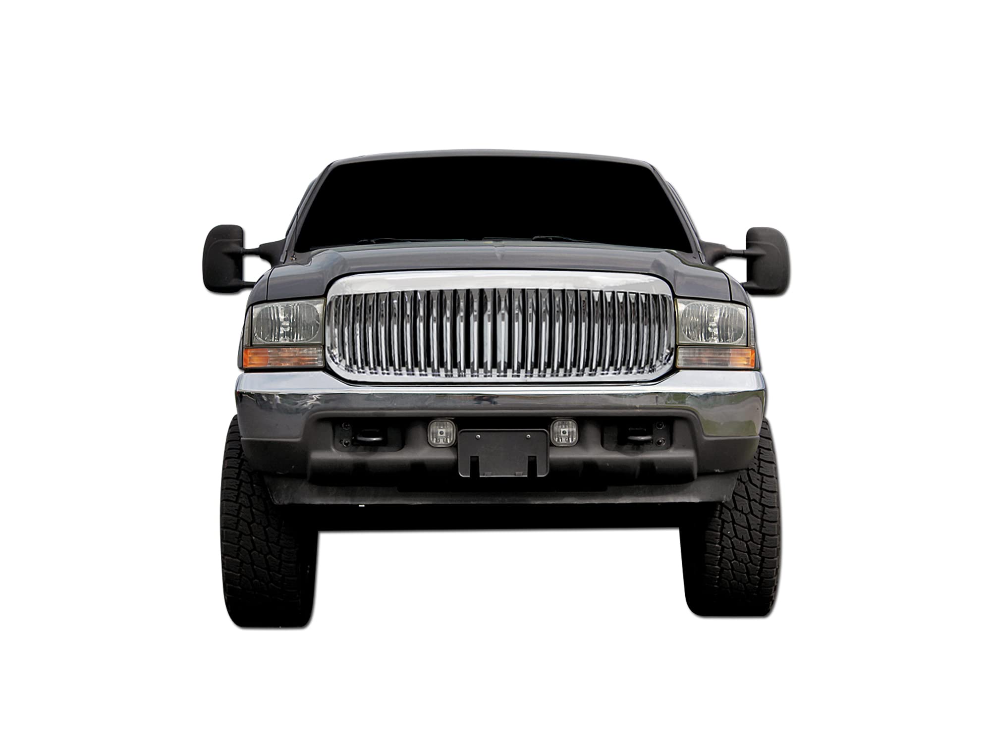 7148000 Armordillo USA Vertical Front Hood Grille - Chrome Fits 2000-2004 Ford Excursion