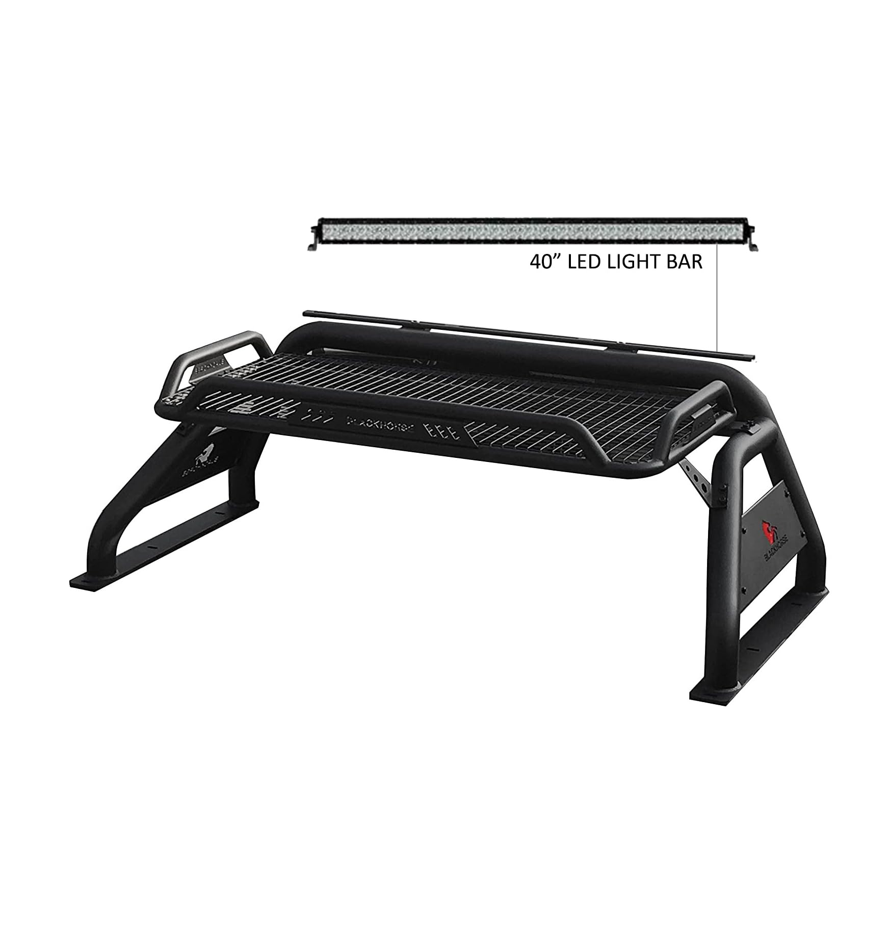 Atlas Roll Bar Black Horse W/40 in led Light Bar Compatible with 2005-2021 Nissan Frontier-ATRB-NIFRB-KIT