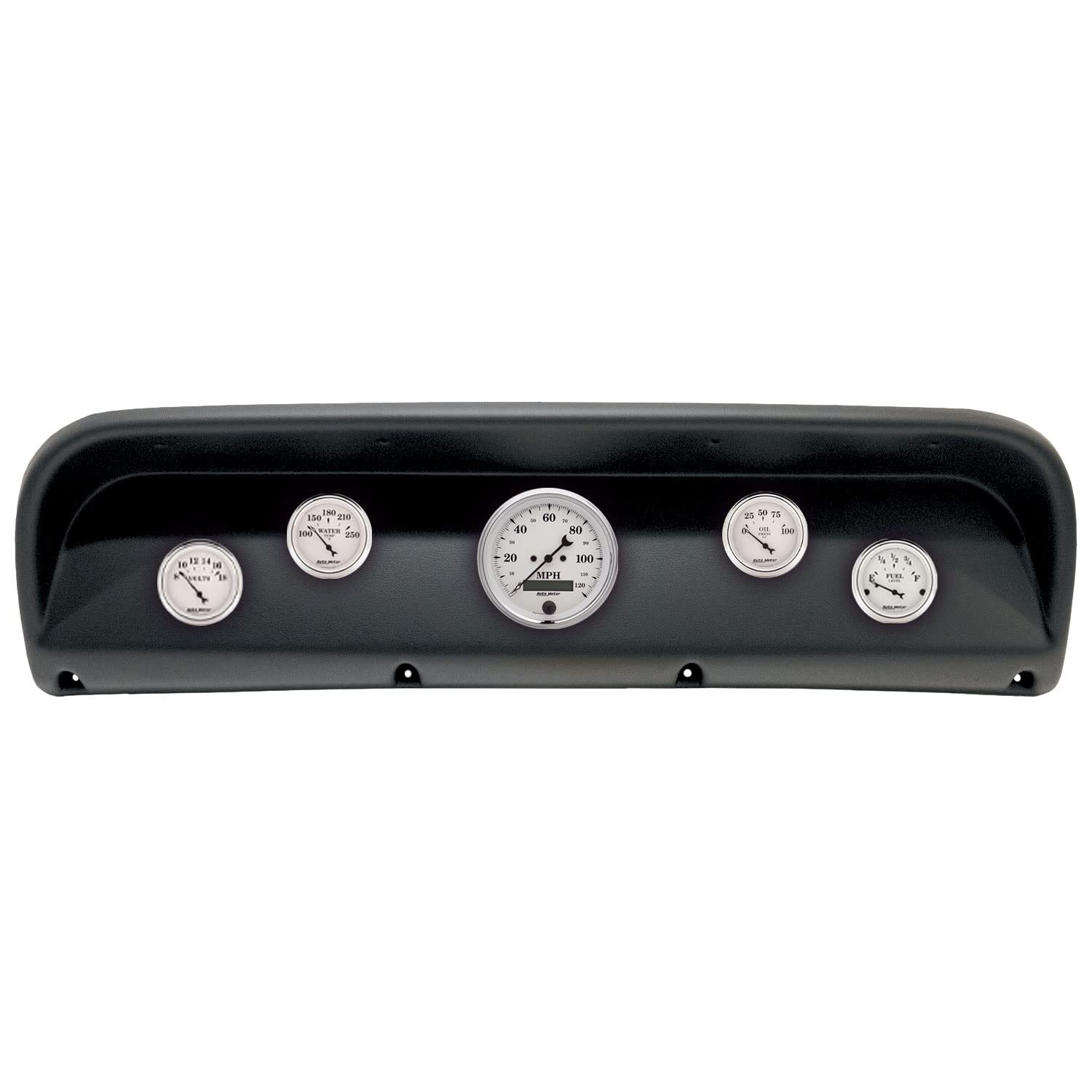 AutoMeter Dash Kit Direct Fit, (3 3/8" X1, 2 1/16" X4), Ford Truck 67-72, Old-TYME White (2900-08)