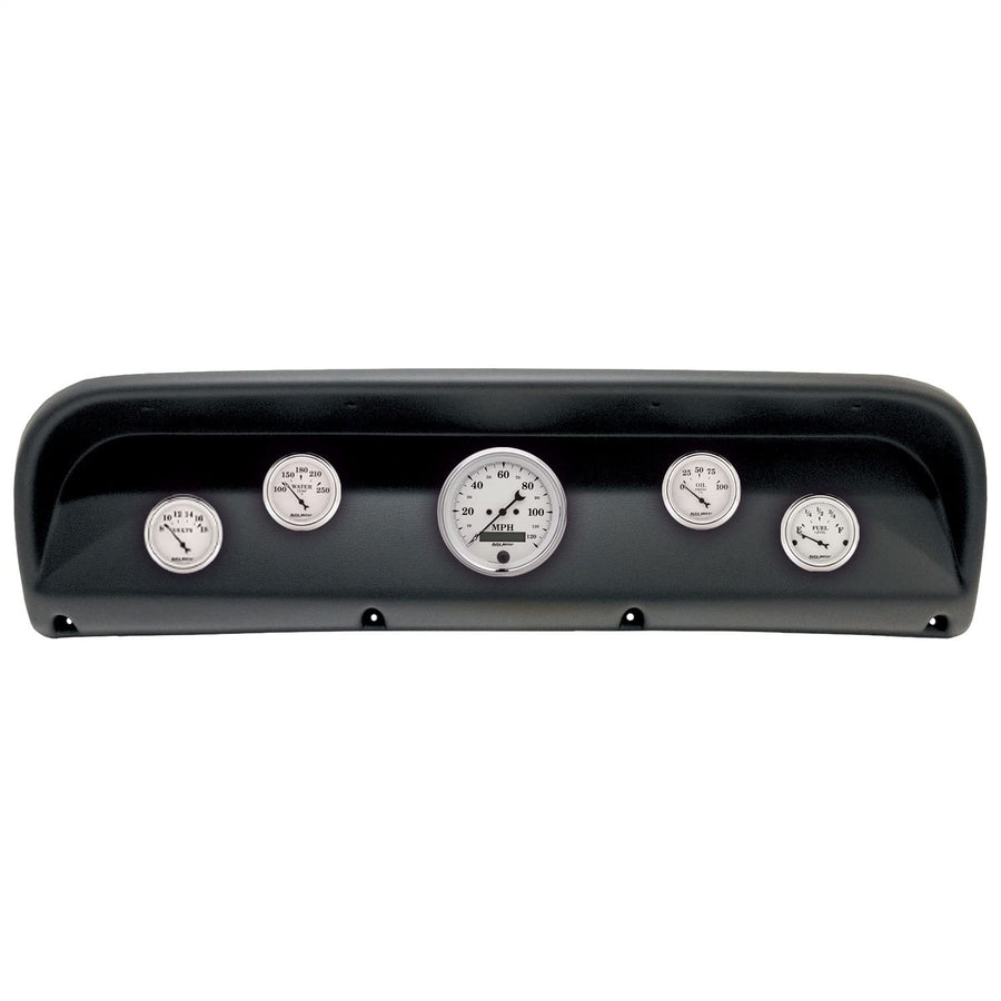AutoMeter Dash Kit Direct Fit, (3 3/8" X1, 2 1/16" X4), Ford Truck 67-72, Old-TYME White (2900-08)