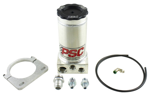 PSC Motor Sports Power Steering Pump Reservoir Gen IV SR146-6-10 8.25 in. w/Clamp Number 6 Return And Number 10 Feed
