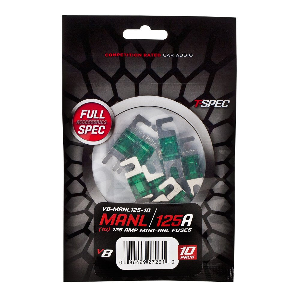 V8 Series T-Spec V8-MANL125-10 MINI ANL Fuses, 10 Pack