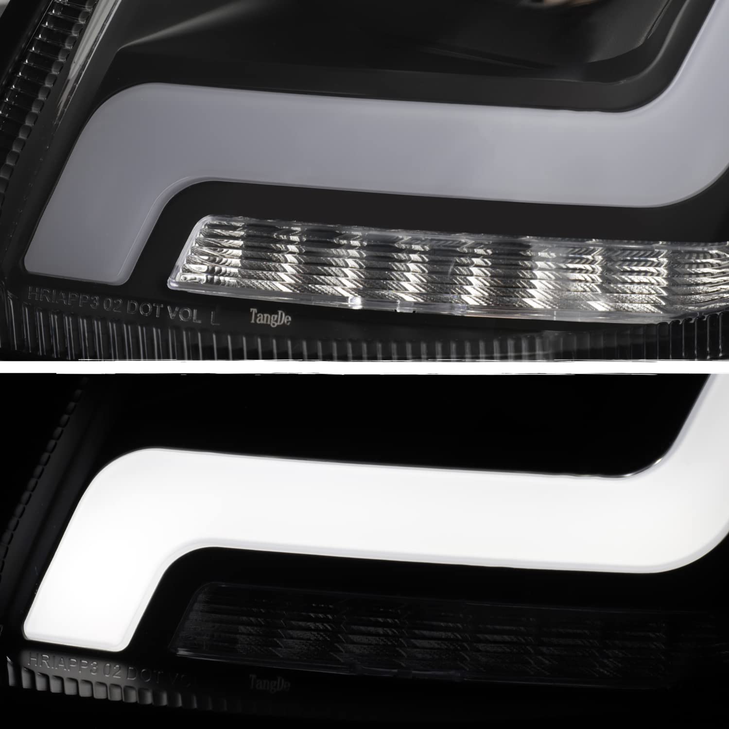 AKKON - 2004-2017 Fit Volvo VNL [Full LED DRL Dual Lens] Projector Headlights Lamps Black Left Driver + Right Passenger