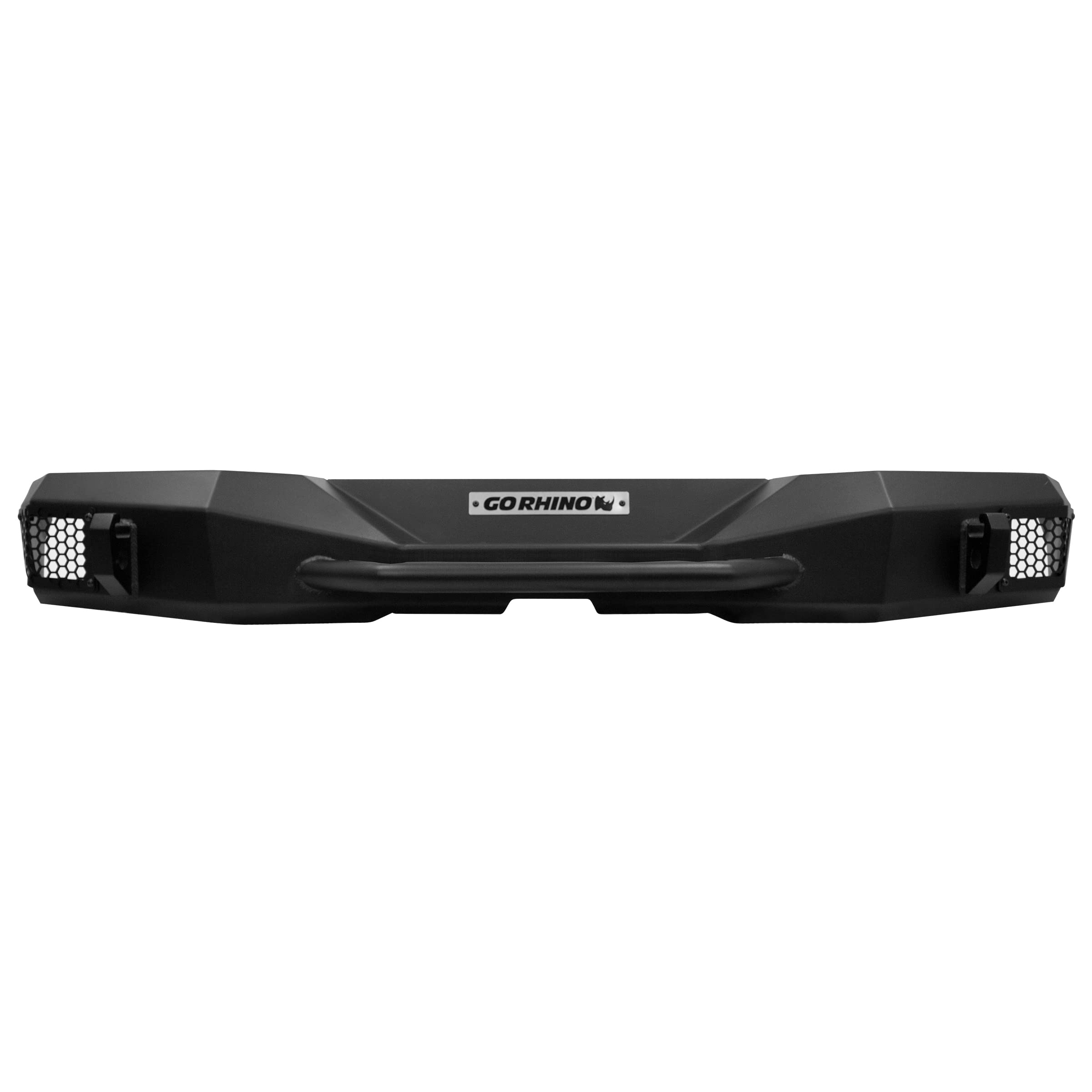 Rockline Go Rhino Stubby Rear Bumper | Galvanized Steel, Textured Black | 371110T | Fits 2007 - 2018 Jeep Wrangler JK & Wrangler JKU, 2-Door or 4-Door