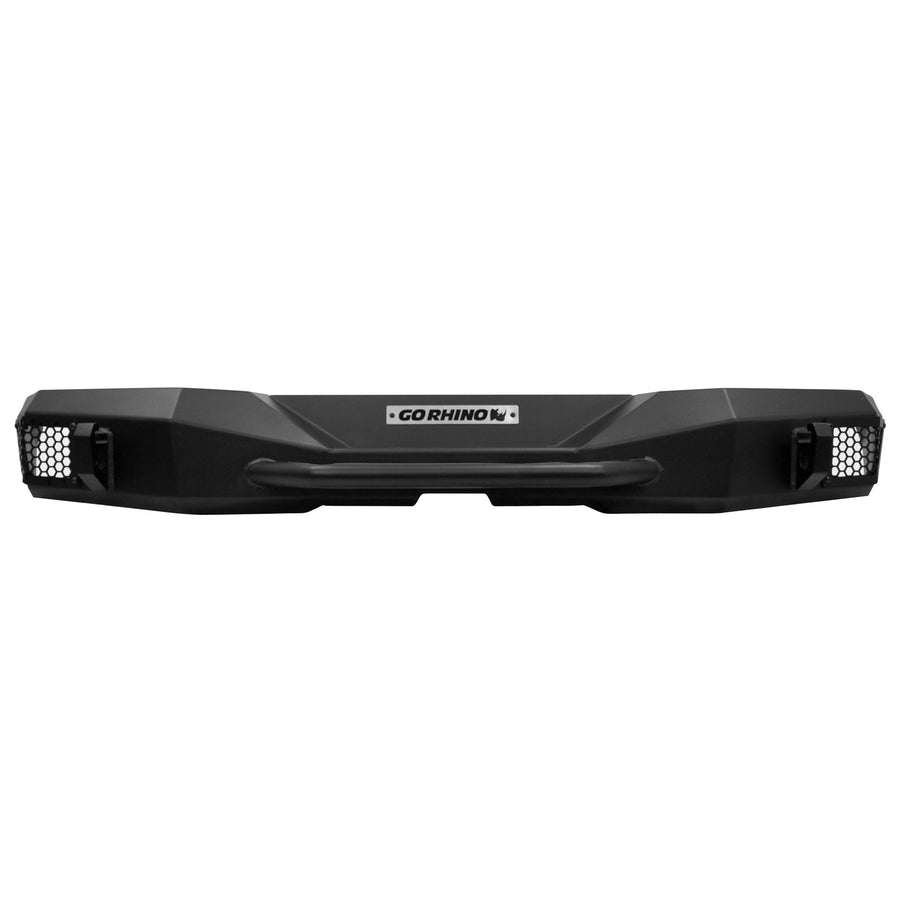 Rockline Go Rhino Stubby Rear Bumper | Galvanized Steel, Textured Black | 371110T | Fits 2007 - 2018 Jeep Wrangler JK & Wrangler JKU, 2-Door or 4-Door