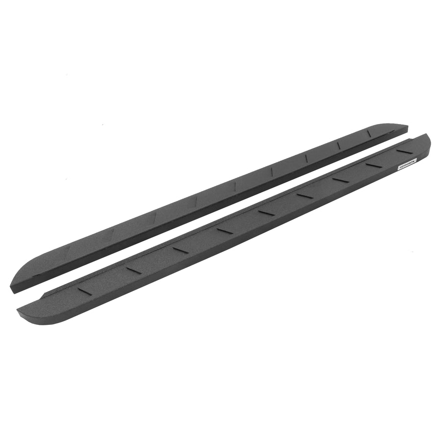 RB10 Slim Running Boards Go Rhino | 80", Galvanized Steel, Protective Bedliner Coating | 630080ST