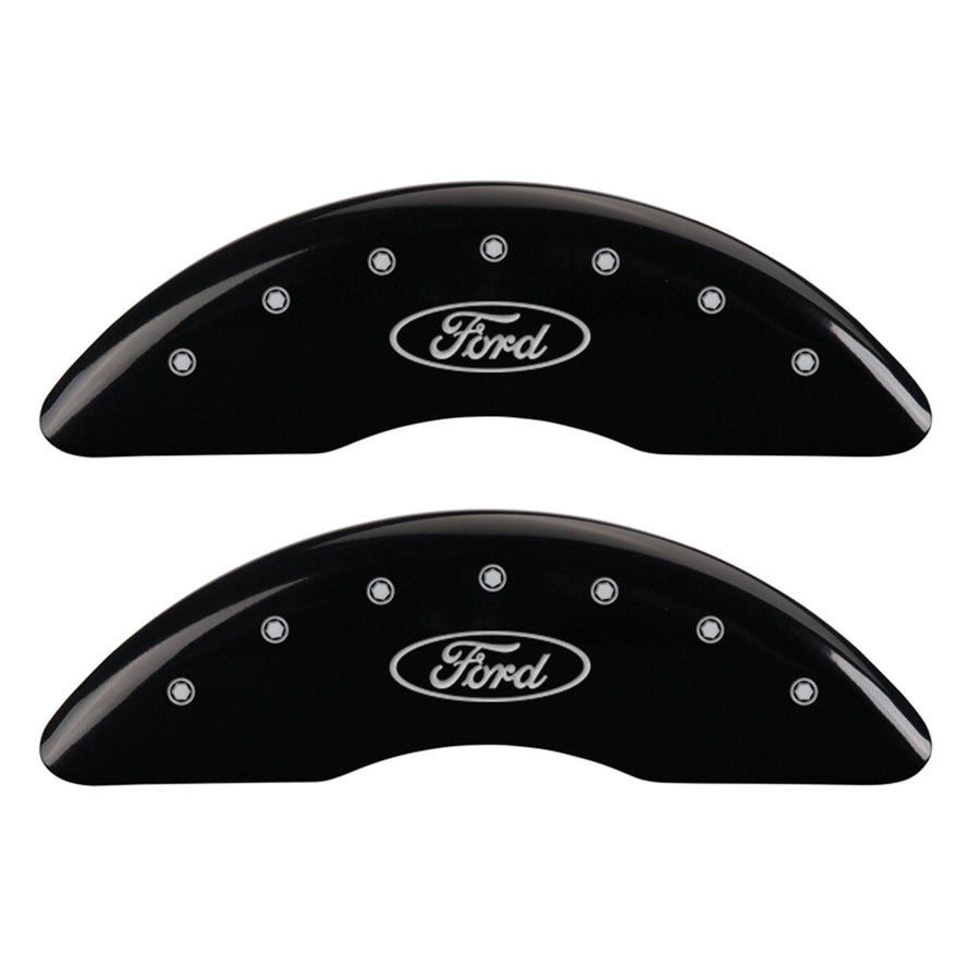 Black Brake Covers MGP Caliper Covers Engraved with Silver Ford Oval (Set of 4) 10023SFRDBK